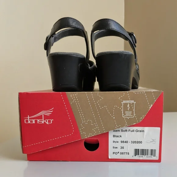 Dansko Black Leather Mary Jane Clog with Ankle Strap - Picture 2 of 7